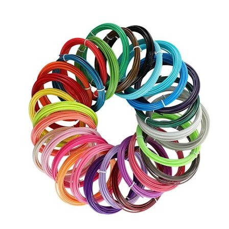 3D-utskriftspenna filament, PLA-material, 1,75 mm diameter, slumpmässiga färger, 5 meter per färg, 50 meter totalt, kompatibel med de flesta 3D-