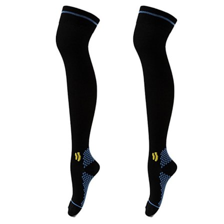 Lange kompresjonsstrømper Sportssokker SVART