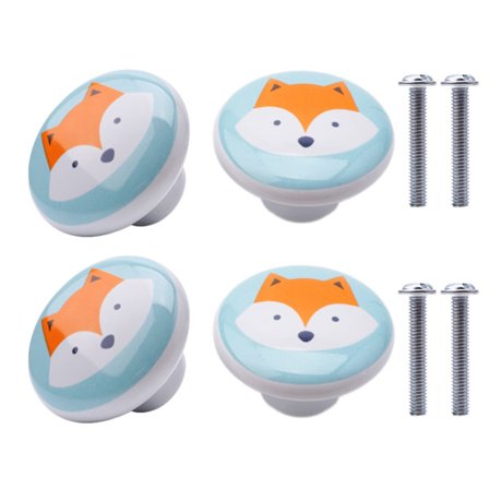 4 kpl Keraamisia Nuppeja Keraamisia Eläinkuvioisia Huonekalunupeja Keraamisia Nuppivedin Lapsen Huoneen Huonekaluihin Kaappeihin Oviin (Oranssi Kettu)