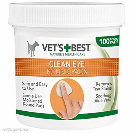 Vet's Best Clean Eye Round Pads - 100stk