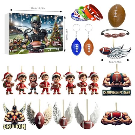 24-delars Amerikansk Fotboll Adventskalender | Jul Överraskningslåda Fläktgåva