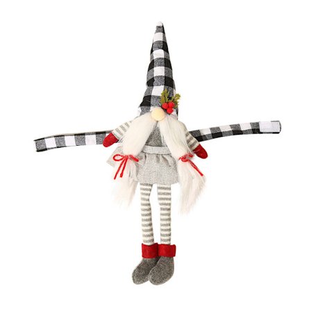 1 stk. Julegardinspenne med julemotiv (Svart Hvit), Nisse T