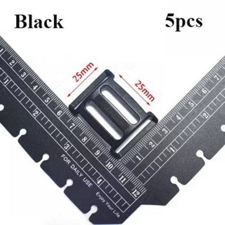 5 st Tri Glide Slider Stege Spännen SVART Black