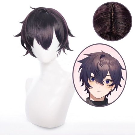 Vtuber Shoto Cosplay Paryk Lilla Sort Kort Varmebestandig Syntetisk