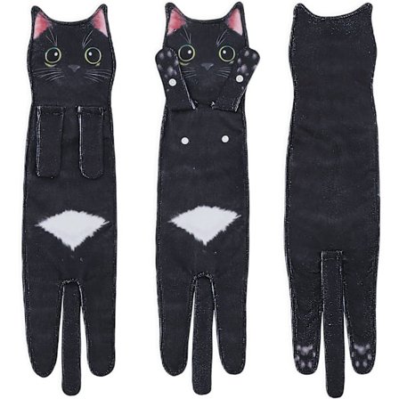 Søde håndklæder med sjove katte - Søde håndklæder til badeværelse og køkken med kattedekoration D