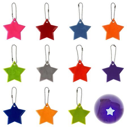 Reflekser for barn, 12 stk reflekser for skolesekker med kjeder for jogging, passende reflekser for barn og voksne [GPA]