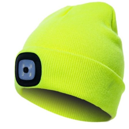 Stickad mössa med LED-ljus, lysande mössa, mössa med ljus, nattfiske, lysande mössa, mössa med ljus