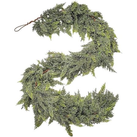 Kunstig julecederkrans - Realistisk grøn dørkrans, rekvisitter til feriestemning, til stue, verandaer, pejs, væg