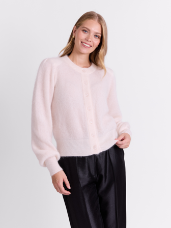 MATCH - Eden cardigan - Donna - Str. S - Dame - Gensere & Cardigans - Hvit - 30% Ull, 30% Mohair, 36% Nylon, 4% Elastan