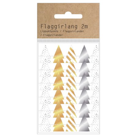 Skimrende Gavebånd Juletræer 2 m