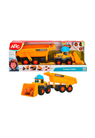 ABC Tracey Volvo hjullastare med släp Babyleksaker Unisex Orange ONESIZE