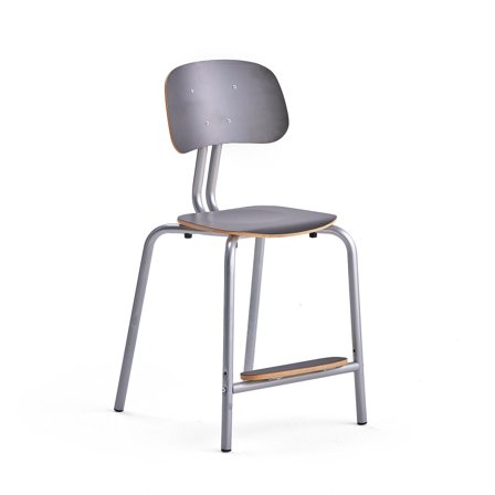 Klassenzimmerstuhl YNGVE, 4 Beine, silber, anthrazit, H 520 mm