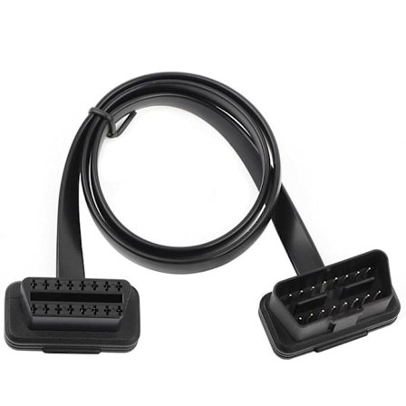 Autobil 16-stifts hane till hona OBD2 förlängningskabel diagnostisk adapter 60 cm/24 tum längd