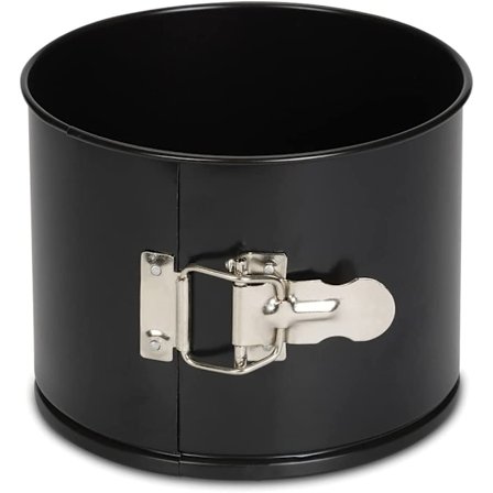 02820 - Rund kakform, med klassisk hög kant gångjärn, svart, Ø17c