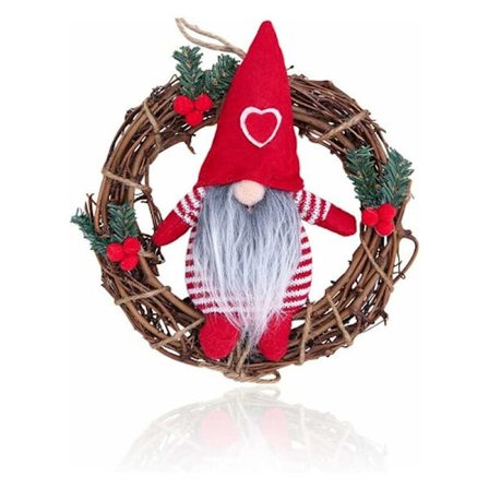 Julkrans för dörr, festdekorationer, 22 cm, julgirlang för ytterdörr, julkransar, dörrhängare, väggdekoration