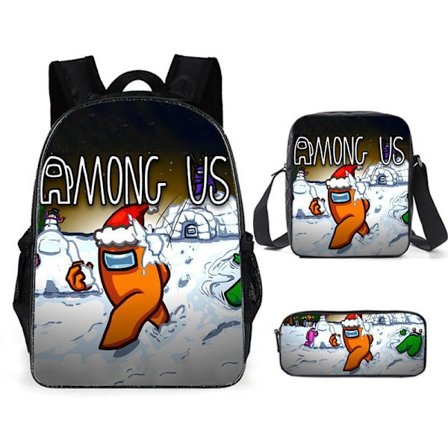 Among Us skolesekk + skulderveske + etui