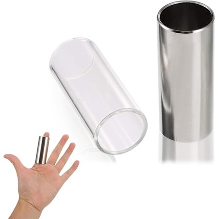 2-delt flaskehjørnesett, gitar slide og messing slide, gitar slide sett, bildegitar, bildegitarsett, gitarbilde