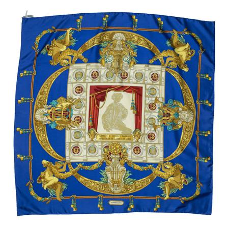 Hermès Vintage, Pre-owned Scarf Blauw, Dames, Maat:ONE Size