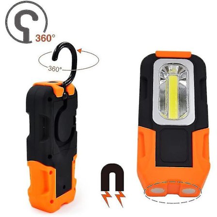 Sammenleggbar lampe med magnetisk base og heklet sett med 3, bærbar magnetisk, batterier ikke inkludert - Aespa