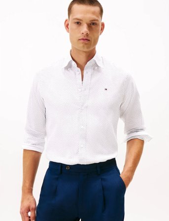 Tommy Hilfiger Cl - Twill Prt Rf Shirt Hnr - White - R/40