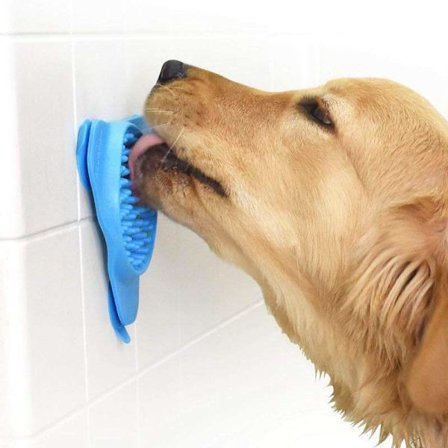 Blå slikkemåtte til hunde, hvalpe og kæledyr, hundeslikkepude, langsomt foder