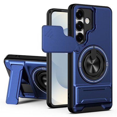 Mobilskal till Galaxy S25 Plus MagSafe med Camera Lens Slider Ringhållare - Blå