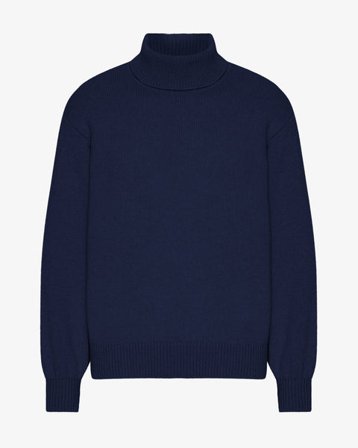 Merino Wool Turtleneck - Marine Blue