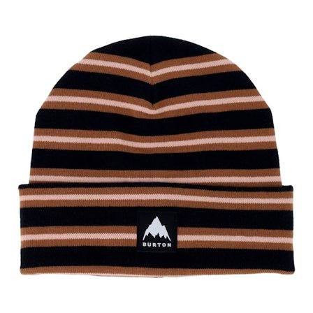 Burton - Recycled Kactusbunch Tall Beanie Black Stripes Cuff Cuff Brown Beanie - @ Hatstore