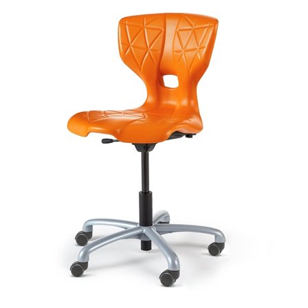 School chair ALDA V, with castors, orange