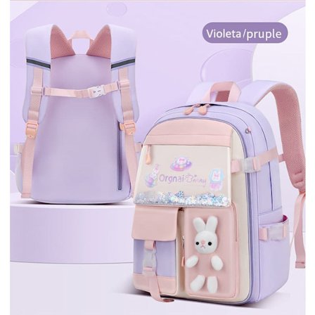 Sød Skoletaske Rygsæk – Kaninrygsæk til Piger i 1.–6. Klasse, Kawaii & Praktisk_TF_TF