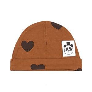 Mini Rodini Basic Hearts Baby Beanie Tencel Brown 36/38 cm - Headwear - 36/38 cm - Brown