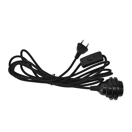 E27 Pendellampeledning med bryter EU-plugg