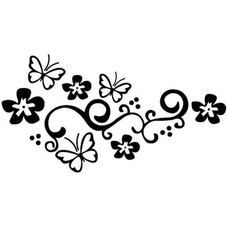 Blomsterbilklistermärken, 2 st Bilklistermärke Fjäril Blommor PET Ögonbrynsklistermärke Lampa Väggklistermärke Dekaler Blommor Fjärilar Huv 
