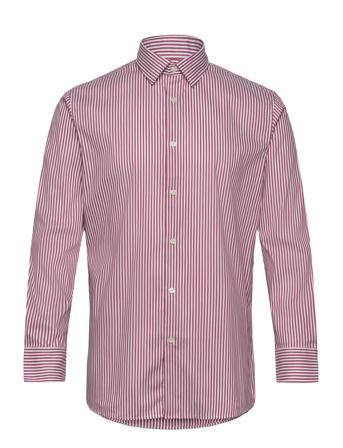 Slhslimsoho-Conner Shirt Ls Stripe Selected Homme Red