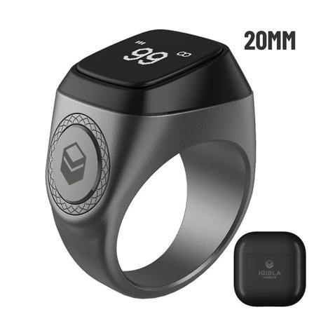 Vedenpitävä Iqibla Zikr 1 Tasbih Smart Sormus muslimeille Tally Tasbeeh Counter Black 20MM