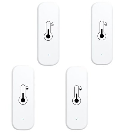 Trådlös termometer och hygrometer 4-pack – WiFi Temperatur- och fuktighetsmätare med app-notifikation och fjärrövervakning