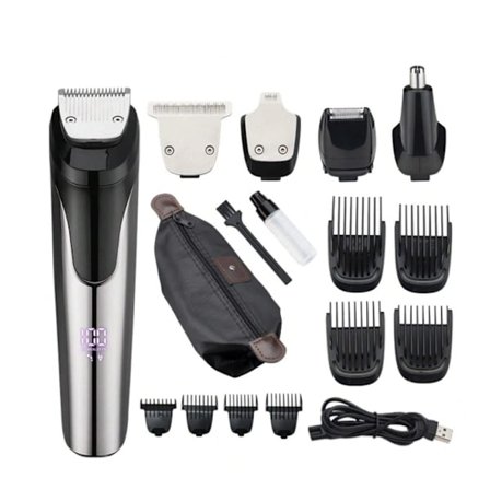 Professionell hårklippare för män med LED-display - Sladdlöst skägg- och hårtrimmerkit - Perfekt present till pappa, far, honom