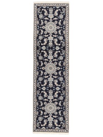 Tapis D'orient Naïn 77X280 De Couloir Noir/Gris Foncé (Laine, Perse)