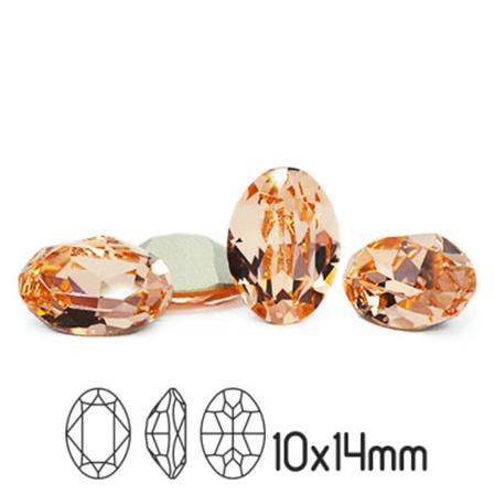 Preciosa kristall, 14x10mm MC Oval, Light Peach, 1st rosa