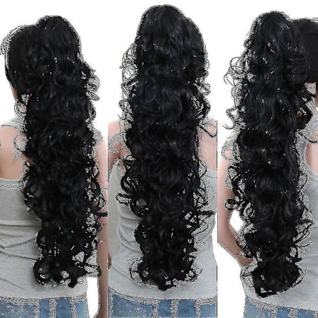 Pige-langt Clip-in Krøllet Klø-kæbe Hestehale Paryk