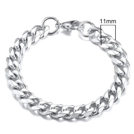 Vnox 3-11Mm Chunky Miami Curb Ketju Rannekoru Miehille, Ruostumaton Teräs Kuubalainen Linkkiketju Rannekoru Klassinen Punk Raskaat Miehet Korut 