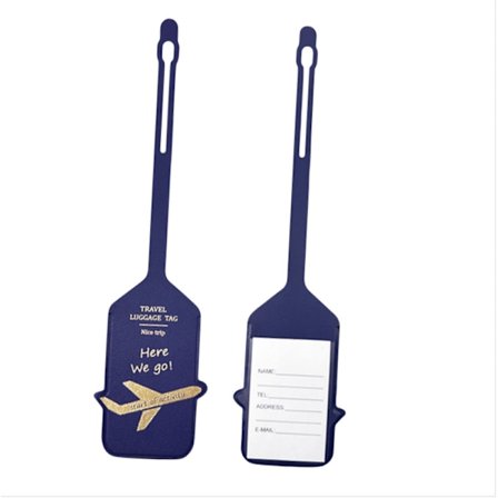 Stilfuld bagagemærke i PU-læder for nem identifikation Blue