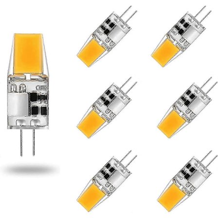 G4 LED-lampa AC/DC 12V 7W G4 LED-lampor Varmvit 3000k Belysningslampor Motsvarande 50W Halogenlampa 360 Graders Ljusvinkel Inget Flimmer, 6-pack, varm