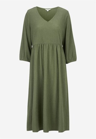 Cellbes of Sweden - Jersey-kjole med strukturmønster i kakigrønn for damer i størrelse 46/48