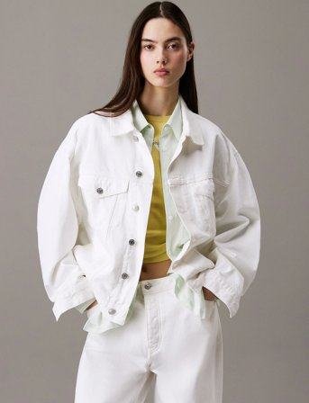 Calvin Klein Jeans Boxy Denim Jacket - White - M