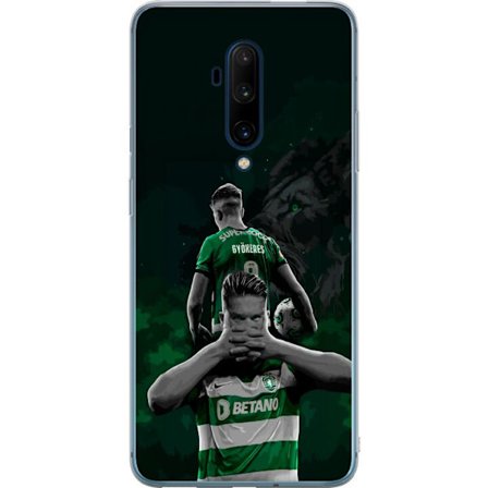 Yhteensopiva Puhelinkuori OnePlus 7T Pro Neonmotiivi, jossa teksti "Gaming is in my DNA" sinisenä ja punaisena tiiliseinällä, jossa loistava DNA-spira