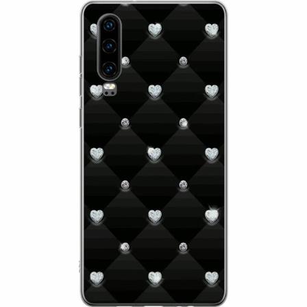 Huawei P30 Genomskinligt Skal Bling Heart