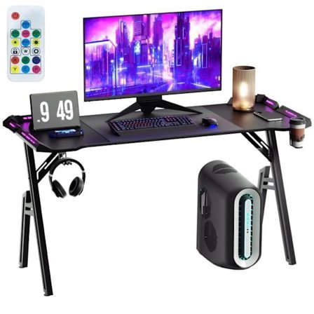 Spelbord - UISEBRT - 140x60cm - Ergonomisk - LED-belysning - Max belastning 100KG