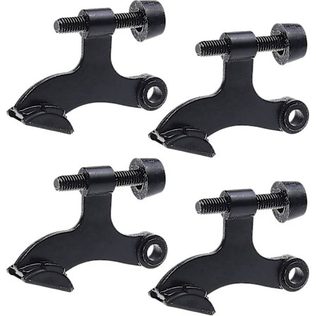 4x Sorte Dørstop til Dørhængsel - Med Stødpudebeskyttelse - Nem at Montere - Forhindrer Skader på Vægge og Døre - Robust og Justerbar