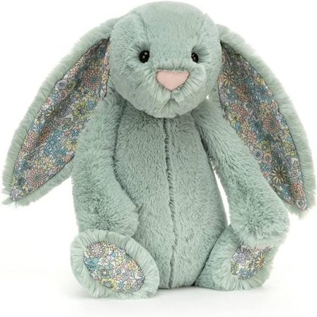 Jellycat Grøn Blomstret Kanin Flad Legetøj, medium størrelse, 36 cm